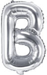 PartyDeco S. r. o Fólia léggömb, "B" betű, ezüst, 35 cm