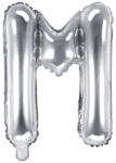 PartyDeco S. r. o Fólia léggömb, "M" betű, ezüst, 35 cm