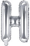 PartyDeco S. r. o Fólia léggömb, "H" betű, ezüst, 35 cm