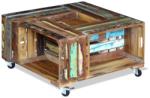 vidaXL Măsuță de cafea, 70 x 70 x 35 cm, lemn masiv reciclat (243306) Masa de cafea