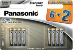 Panasonic Everyday Power AAA ceruza 1.5V szupertartós alkáli elemcsomag 8db (LR03EPS/8BW) (LR03EPS-8BW)