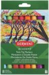 Derwent Set 8 carioci cu 2 capete, 1 varf tip dalta si 1 varf fin Derwent Academy 98208 (98208)