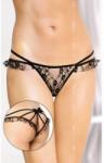 SoftLine alul nyitott szexi fekete csipke tanga bugyi S/M