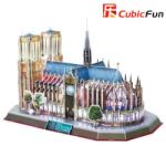 CubicFun 3D пъзел с LED светлини 149 части CubicFun - Нотр Дам дьо Пари (Франция)
