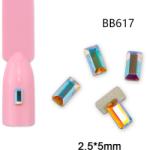  Strassz formakő, AB színjátszó, hosszú tégla, mini, 20 db