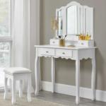 Juskys - Hohenwestedt Fehér színű "Emma" fésülködő asztalka tükörrel és székkel