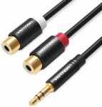 Vention 3.5mm Male to 2x RCA Female Audio Cable 0.3m Black Metal Type (VAB-R02-B030)