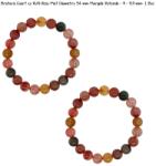  Bratara Cuart cu Rutil Rosu Mixt Diametru 54 mm Margele Rotunde - 9 - 9, 9 mm- 1 Buc
