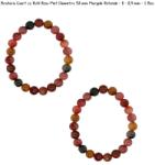  Bratara Cuart cu Rutil Rosu Mixt Diametru 58 mm Margele Rotunde - 8 - 8, 9 mm - 1 Buc