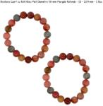  Bratara Cuart cu Rutil Rosu Mixt Diametru 56 mm Margele Rotunde - 10 - 10, 9 mm - 1 Buc