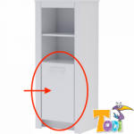 Todi White Bunny ajtó, keskeny nyitott polcos szekrényhez (140 cm magas) - babycenter-siofok