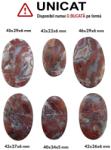  Cabochon Agata Rosu Indonesia Forma de Ovala - 40-45 x 22-29 x 5-6 mm - 1 Buc