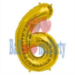 Balloons4party Balon folie cifra 6 auriu 40cm