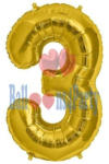 Balloons4party Balon folie cifra 3 auriu 40cm