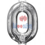 Balloons4party Balon folie cifra 0 argintiu 40cm