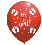 Balloons4party Set 10 baloane latex it s a girl imprimat global rosu 30cm
