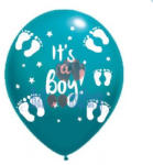 Balloons4party Set 10 baloane latex it s a boy imprimat global turcoaz 30cm