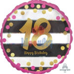 Balloons4party Balon folie imprimat 18 ani roz si auriu 43 cm