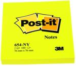3M Notite adezive galbene neon Post-It 76 mm x 76 mm 100 file/bloc 3M 654NY (654NY)