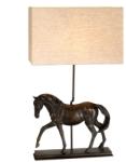 Elstead Lighting Veioză coloniala statueta cal mare Dorado, bronz patinat, textil natur, H: 77 cm, 1xE27, DL-DORADO-TL (DL-DORADO-TL)