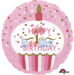 Anagram Balon folie, prajitura, Happy 1st Birthday, roz