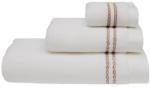 SOFT COTTON CHAINE törölköző 50 x 100 cm-es Fehér - bézs hímzés / White - beige embroidery