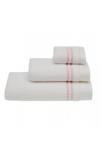 SOFT COTTON CHAINE törölközők és fürdőlepedők ajándékszettje, 3 db Fehér-rózsaszín hímzés / Pink embroidery