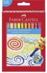 Faber-Castell Zsírkréta 24db-os Faber-Castell csavarható mechanikával, (5neon+arany és ezüst) (120004)