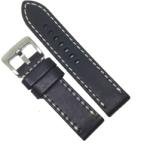  Curea de ceas Robusta - Barington - Culoare Neagra, Cusatura Alba - 24mm - WZ4004 (WZ4004)