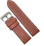  Curea de Ceas Robusta Tech Swiss - Maro cu Cusătură Albă - 24 mm - Grosime 5 mm - Piele Naturală (WZ4002)