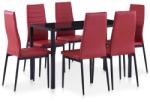 vidaXL Set mobilier de bucătărie, 7 piese, roșu vin (281700)