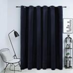 vidaXL Draperie opacă cu inele metalice, negru, 290 x 245 cm, catifea (134491)