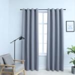 vidaXL Draperii opace cu inele metalice, 2 buc. , gri, 140 x 175 cm (134426)