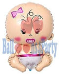  Balon folie botez bebelus roz, 79x49.5 cm