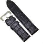  Curea de ceas Robusta din Piele Naturala - Culoare Neagra, Imprimeu Crocodil - 24mm - WZ4023 (WZ4023)