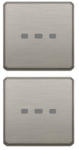 Vimar 2 butoane fara simbol iluminabil VIMAR Eikon Exe Flat nichel (VIM-22751.11)