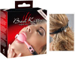 Bad Kitty - szilikon szájpecek műbőr pánttal (pink) - intimshop