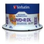 Verbatim DVD+R Double Layer 8X 8.5GB - 50 Pack Spindle - Datalife Branded Matt Silver (97693)