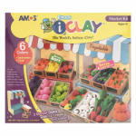 Amos Plastilina modelatoare 108 g, 6 culori/set, AMOS iCLAY Market Kit