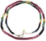  Colier Safir - Smarald - Rubin Disc Fatetat -1 - 2, 7 x 2, 8 - 3, 8 mm - Accesorii Argint 925