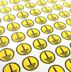  Földelésjel piktogram kör alakú 15mm átmérőjű kismatrica csomagban