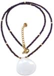  Colier Hematit Grafitat - Calcedonie Picatura - Rotund Fatetat - 2 mm - Accesorii Gold Filled