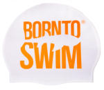 BornToSwim Cască de înot borntoswim classic silicone alb/portocaliu