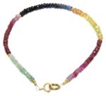  Bratara Safir Mist Diametru 54 mm - Margele Disc Fatetate - 1, 2-1, 9 x 2, 8 - 3 mm - Accesorii Gold Fiiled
