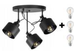 Glimex LAVOR állítható mennyezeti lámpa fekete 3x E27 + ajándék LED izzók (GKL55C)