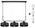 Glimex LAVOR MED állítható függőlámpa fekete 3x E27 + ajándék LED izzók (GNL0003)