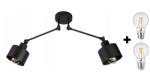 Glimex LAVOR állítható mennyezeti lámpa fekete 2x E27 + ajándék LED izzók (GKL19C)