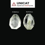  Pandantiv din Cuart Fantoma de Forma Picatura Fatetat - 37-38 x 27-28 x 14 mm