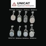  Pandantiv Cuart Alb Druzy cu Argint 925 de Forma Ovala - 23-29 x 11-14 x 7-11 mm - 1 Buc