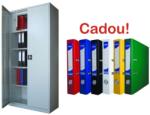  DULAP METALIC CU 3 RAFTURI SI SEIF ECO+, 900x400x1900 mm+5 Bibliorafturi Cadou! (96002111P) Dulap arhivare
